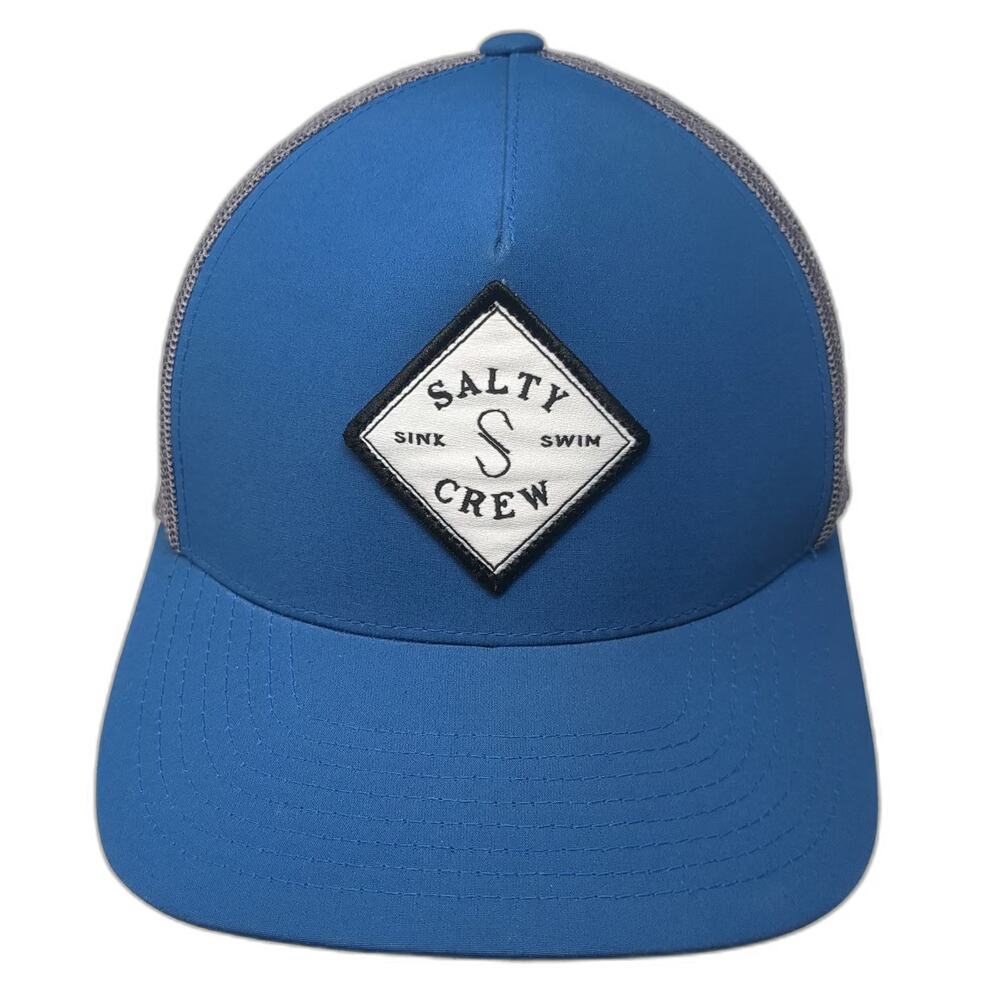 Salty Crew Trucker Hat Blue One Size Sink Swim S Hook Patch Mesh Back Snapback